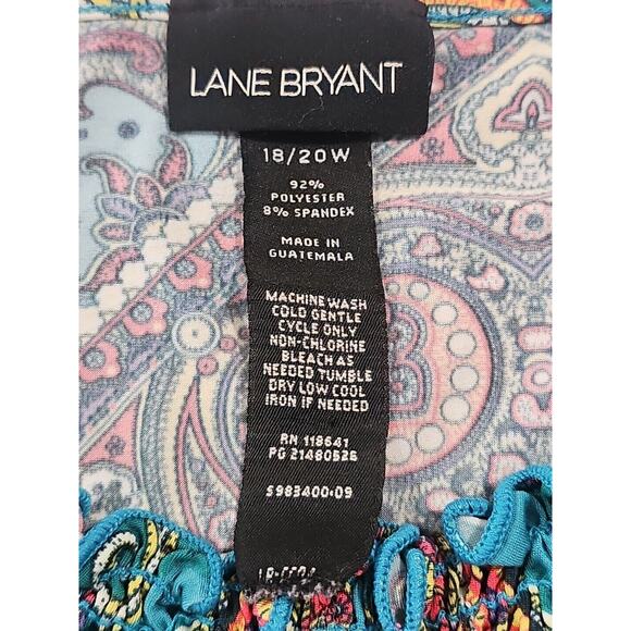 Lane Bryant Womens Satiny Top Balloon Sleeve Size 18/20W Stretch 70s Boho Hippie - Picture 3 of 6